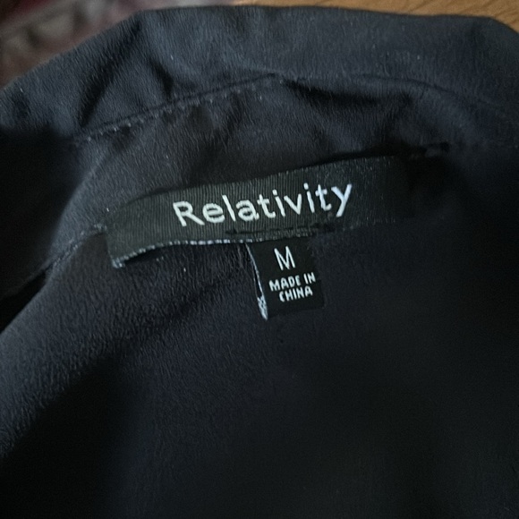 Sheer Black & White Blouse with Roll Tab Sleeves and Chest Pockets - Picture 4 of 14